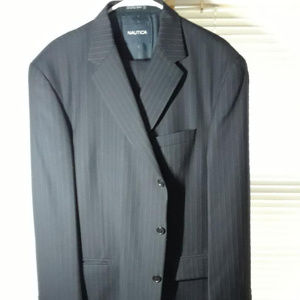 Nautica 2 Pc Black Pinstrip Suit
